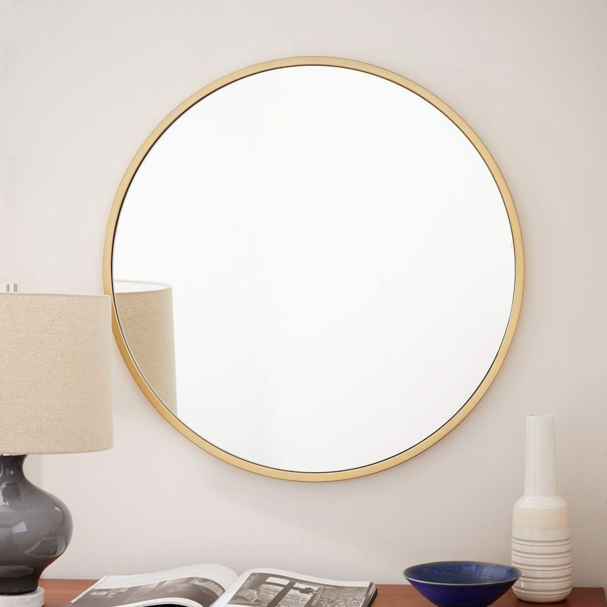 4mm 5mm circle crystal wall aluminum european style frame mirror for home decoration