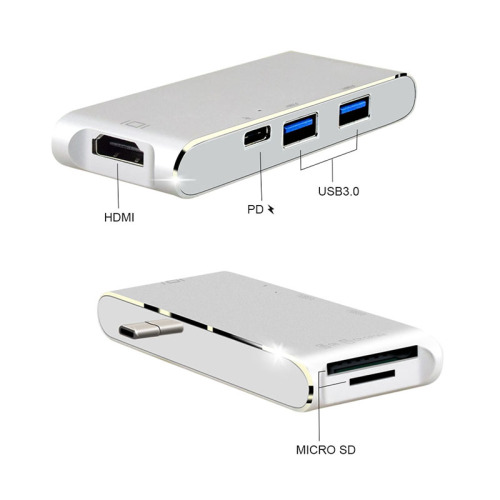 Type-C Adapter 6 Port Usb Hub with HDMI/SD/TF/2USB3.0/PD