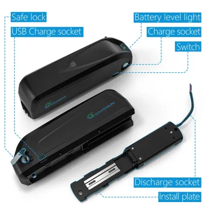 Black 13S3P & 10S4P LiPo Lithium Ion Battery 36V & Exide 48V Battery for Electric Bike