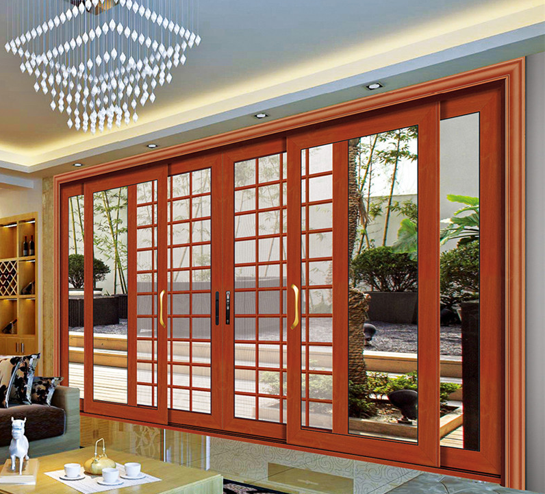 Wood Grain Aluminium Profile Door