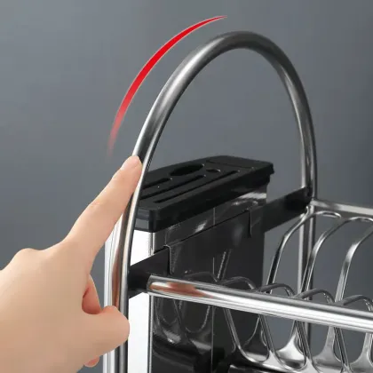 Home Basics: Stainless Steel 304 Dish Drying Rack, Container, and Plate Display Stand