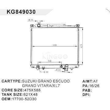 auto radiator car:SUZUKI GRAND ESCUDO GRAND VITARA/XL7 OEM:17700-52D30