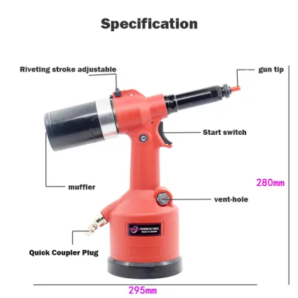 Pneumatic Rivet Nut Gun - Rivnut Setting Tool for M3-M12
