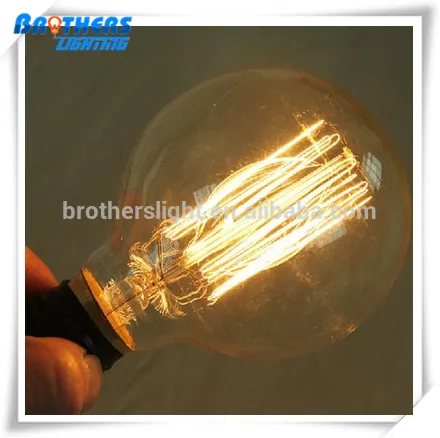 E27 Base 60w Vintage Edison Bulb Dimmable G80 Antique Filament Tungsten Spiral Globe Style 64 Anchors Incandescent Bulbs