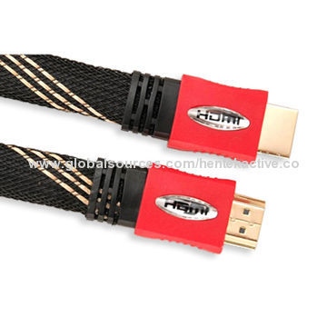 HDMI Flat Cables with Copper Conductor, Support Resolution Up to 1,080PNew