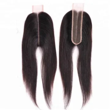 Brazilian Straight Hair Lace Closure Virgin Human Hair 2*6 Middle Part Swiss Lace Closure 10-20 Inch Natural Color