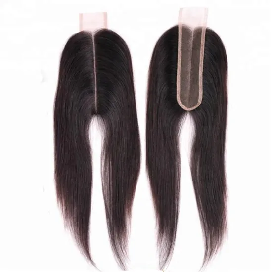 Brazilian Straight Hair Lace Closure Virgin Human Hair 2*6 Middle Part Swiss Lace Closure 10-20 Inch Natural Color