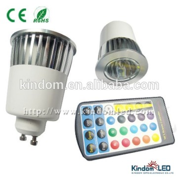 Hot sale 5W RGB GU10 LED bulb with remote