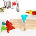 Cocina plegable de silicona para cocinar embudo plegable