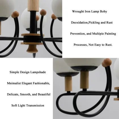 Modern Wooden Chandelier Lighting: Simple Fashion Ceiling Lamps