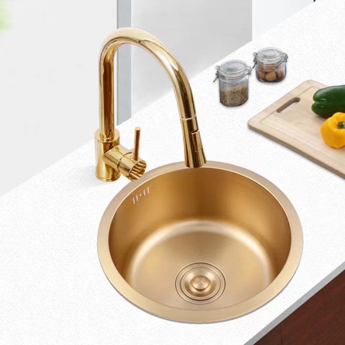 Waschbecken aus goldenem Nano-Edelstahl
