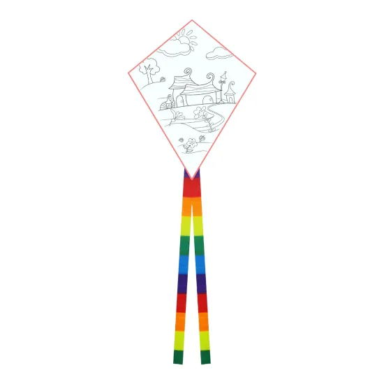 Outdoor Play Toys: White Kite for Kids - Drawing and Flying Fun