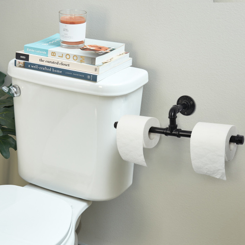 Double Industrial Pipe Toilet Tissue Paper Holder