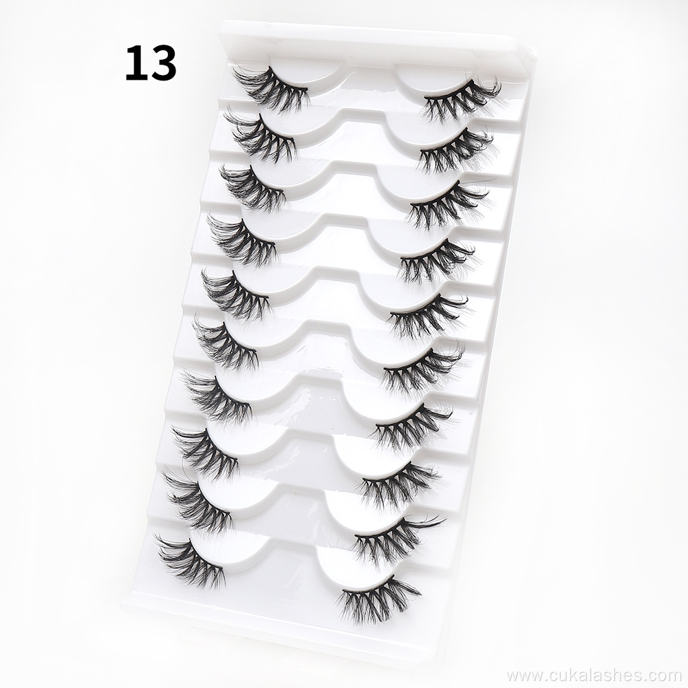 half set natural lashes wispy half false lashes