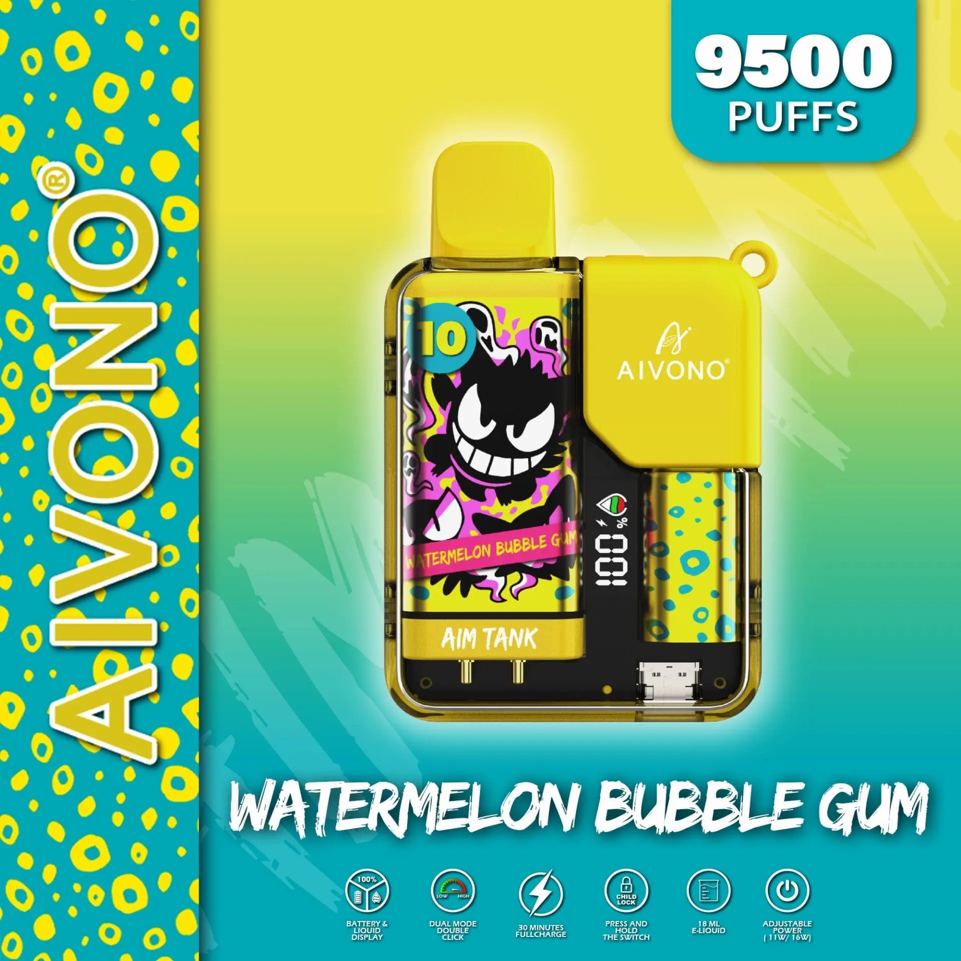 Aivono Aim Tank 9500 Puff Asli