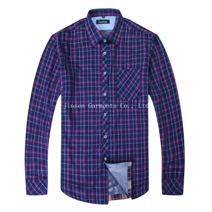 Fashion Plaid Cashmere Fleece Thermal Men's Shirt
