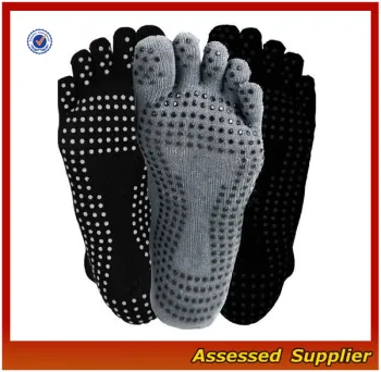 Custom Wholesale Anti-slip Five Toe Yoga Socks, Non Slip Socks,Pilates Socks,Yoga Toe Socks With Full Grip--ZP01177