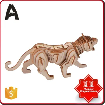 New product factory supply wooden craft 3d dinosaur puzzle