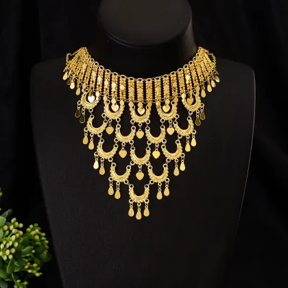 Yiyi Hot Sale 24K Gold Plated Necklace - Dubai Gold Jewelry Fashion Necklace