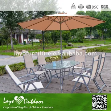 Factory Main Products OEM Oval Outdoor Umbrella Table and Adjustable Chairs