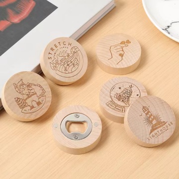 Custom Engraved Wooden Bottle Opener with Magnet