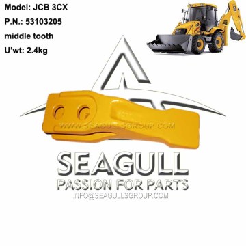 JCB 3CX Backhoe Loader Middle Tooth Bolt-On Bucket Teeth 53103205