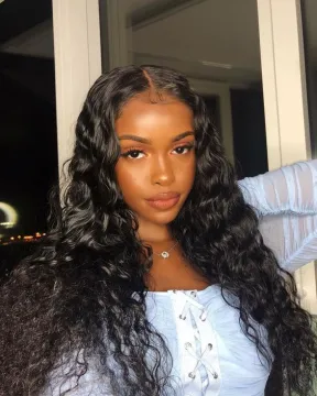 Sunlight 4x4 Closure Wig 150 Density real human hair Peruvian Water Wave Wig Glueless Remy Pre Plucked high quality Lace Wigs