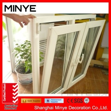Vinyl profile plastic steel frame PVC tilt turn window vinyl double hung windows