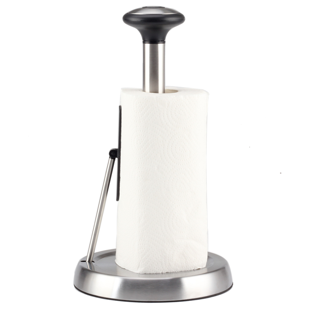 Kitchen paper roll holder with suction cup chassis