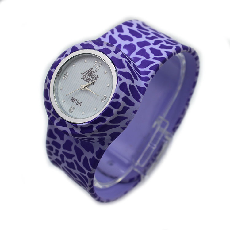 Full colorful printed products silicone slap wristwatches