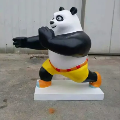 New Design Cartoon Movie Life Size Fiberglass Kung Fu Panda Statue