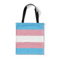 Pride Rainbow Flag Canvas Tote Bag dengan ritsleting