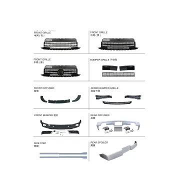 car accessories bodykit conversion front rear bumper center grille side skirt for Volkswagen Multivan T6 16-18 kits