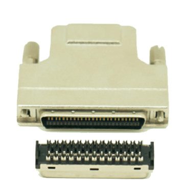 1.27mm Series Shielded Backshell Kits 40P Straight Exit With Jackscrew and Connector IDC Molded Ribbon Type