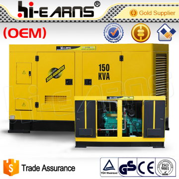Hi-earns(CHINA)50HZ 150KVA silent diesel generator fuel consumption with automatic CNC(ATS)