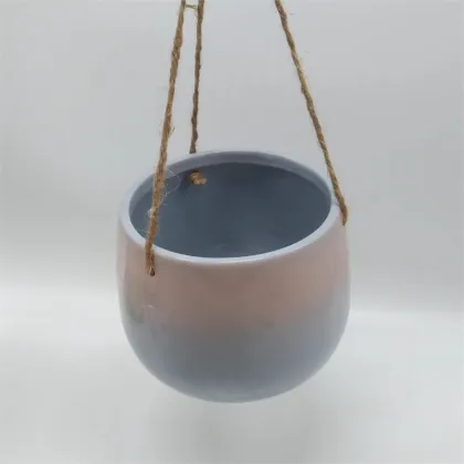 Gradient Blue Hanging Ceramic Planter