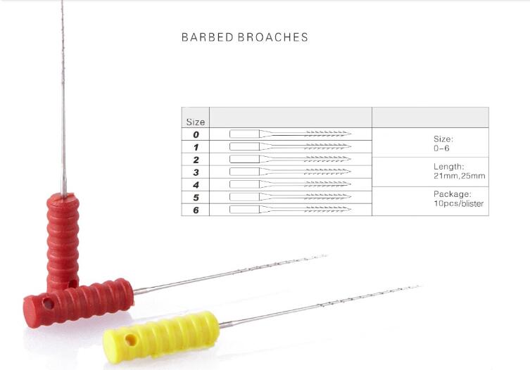 Dental Barbed Broaches For Hand Use, High Quality Dental Barbed Broaches For Hand Use on