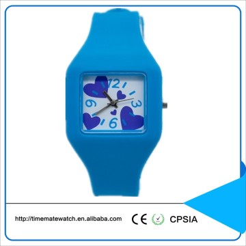 Silicone Quartz watch with square face for children