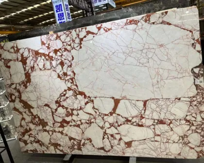 Luxury Home Decor: Polished Bvlgari Pink Marble Slab for Dining Table Tops