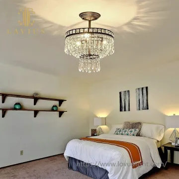 Unique vantage high luxury crystal chandelier for dinning room living room Villa trendy custom crystal pendant light
