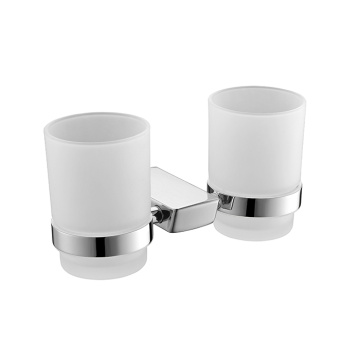 Brass 2 Cups Bathroom Cup Holder For Wall