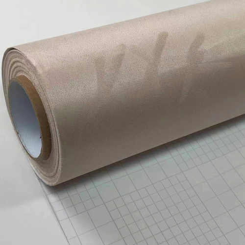 Good Stretchable Beige Suede Velvet Fabric Vinyl Wrap