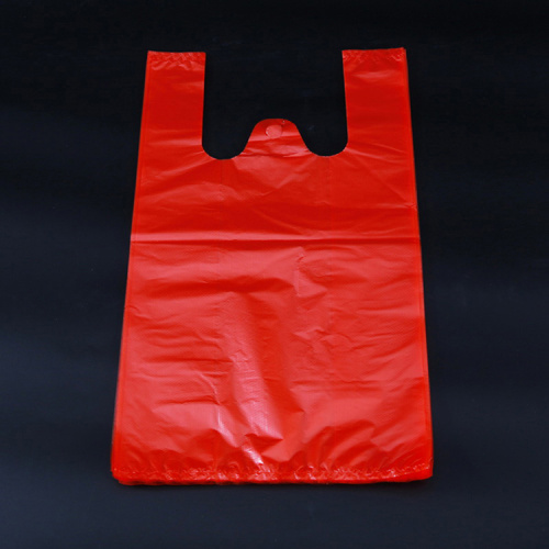 High density shopping packaging plastic vest handle T-shirt bag