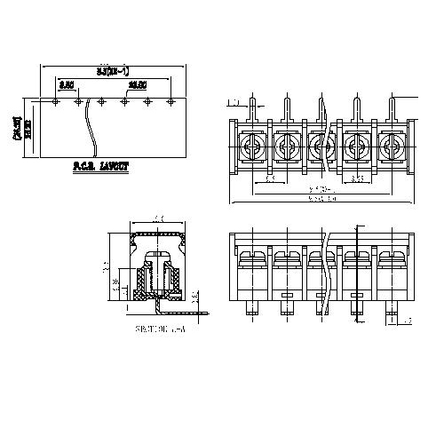 AT848-9.5XXX-R Barrier Terminal Block Pitch9.5mm 