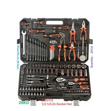 142Pcs Automotive Car Repair Tool Kit: CRV Socket Wrench Set