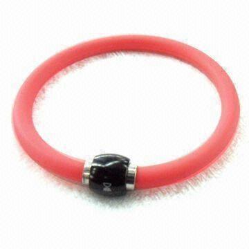 Bracelet with Magnet Clasp, Made of Silicone, Available in Various Designs