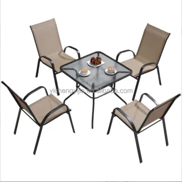 Outdoor Youth Patio Dining Set: Table and 6 Stackable Chairs