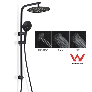 Matt Black Wall-Mounted Sliding Rail 2-in-1 WaterMark Shower Head Set with Rainfall