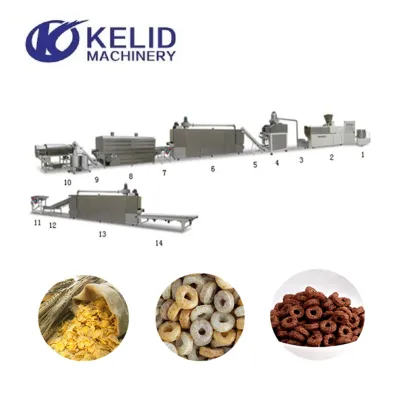 Crunch Puffed Breakfast Corn Cereal Flakes Making Machine
