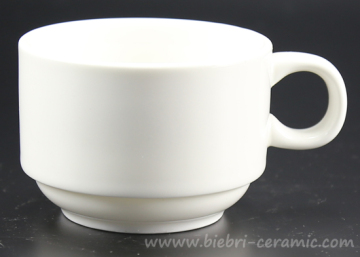 6oz Plain White Color Stacking Style Italian Feature Coffee Mugs By Ceramic Porcelain Material